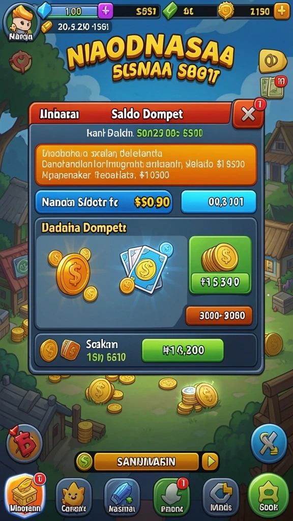 Tampilan menu utama dengan banyak pilihan karakter.
