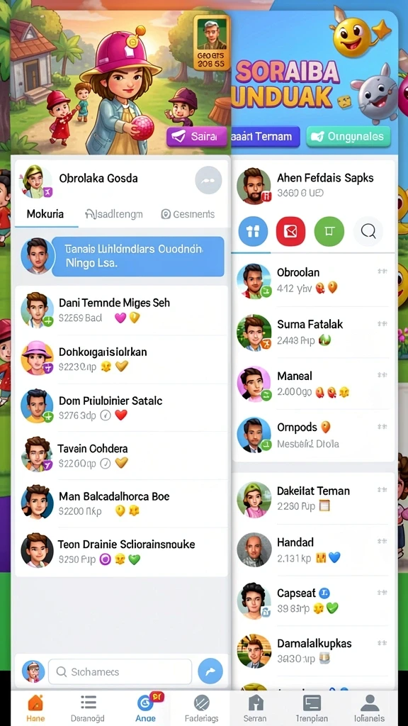 Tampilan grafik yang menarik dan berwarna-warni.