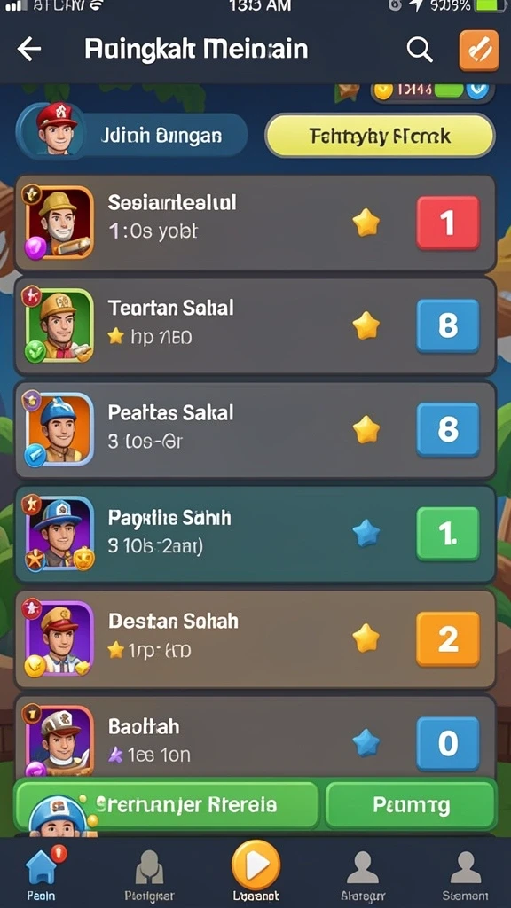 Screenshot level yang menantang dan memikat perhatian.