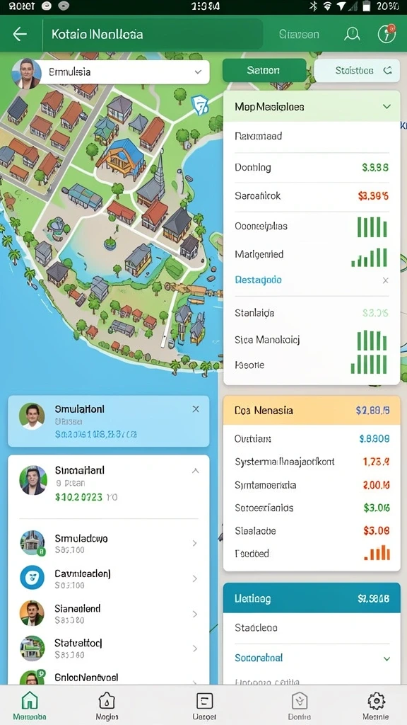Screenshot memperlihatkan tampilan menu karakter dan upgrade.