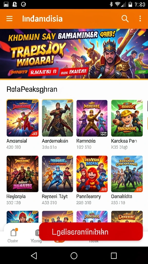 Tampilan permainan yang memikat dan berwarna-warni.