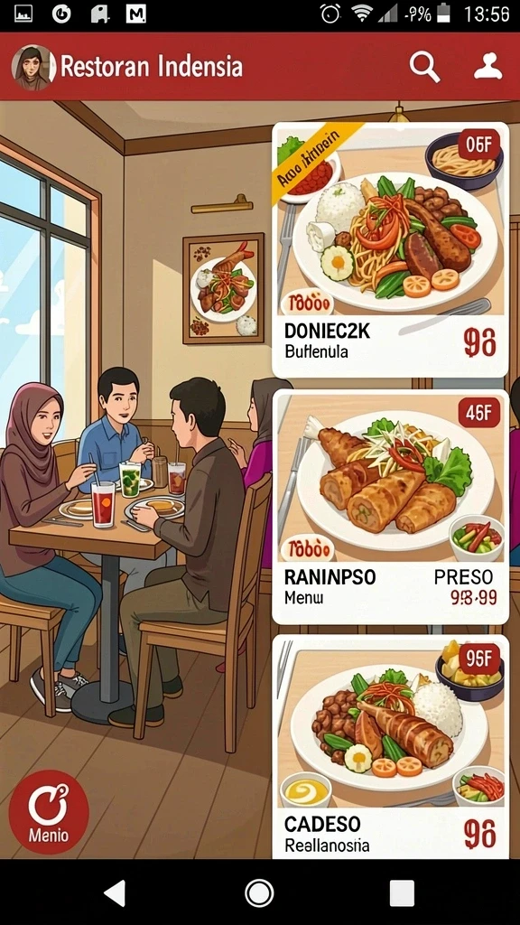 Tampilan awal P200M yang menarik dan penuh warna.