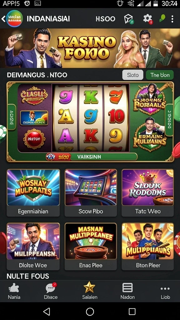 Berbagai tema slot yang tersedia untuk dipilih.